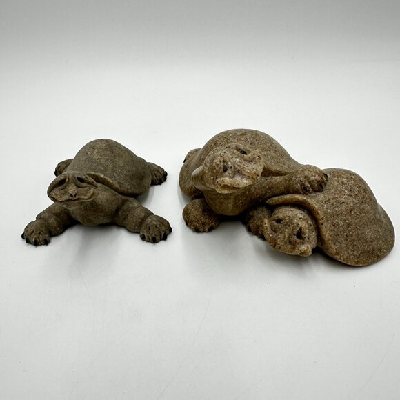 11 pc Vintage Quarry Critters Turtle / Tortoise Figures by Second Nature Design - Picture 4 of 12